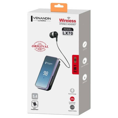 Venandin LX70 Android & Ios Uyumlu Makaralı Titreşimli Dijital Bluetooth Kulaklık 
